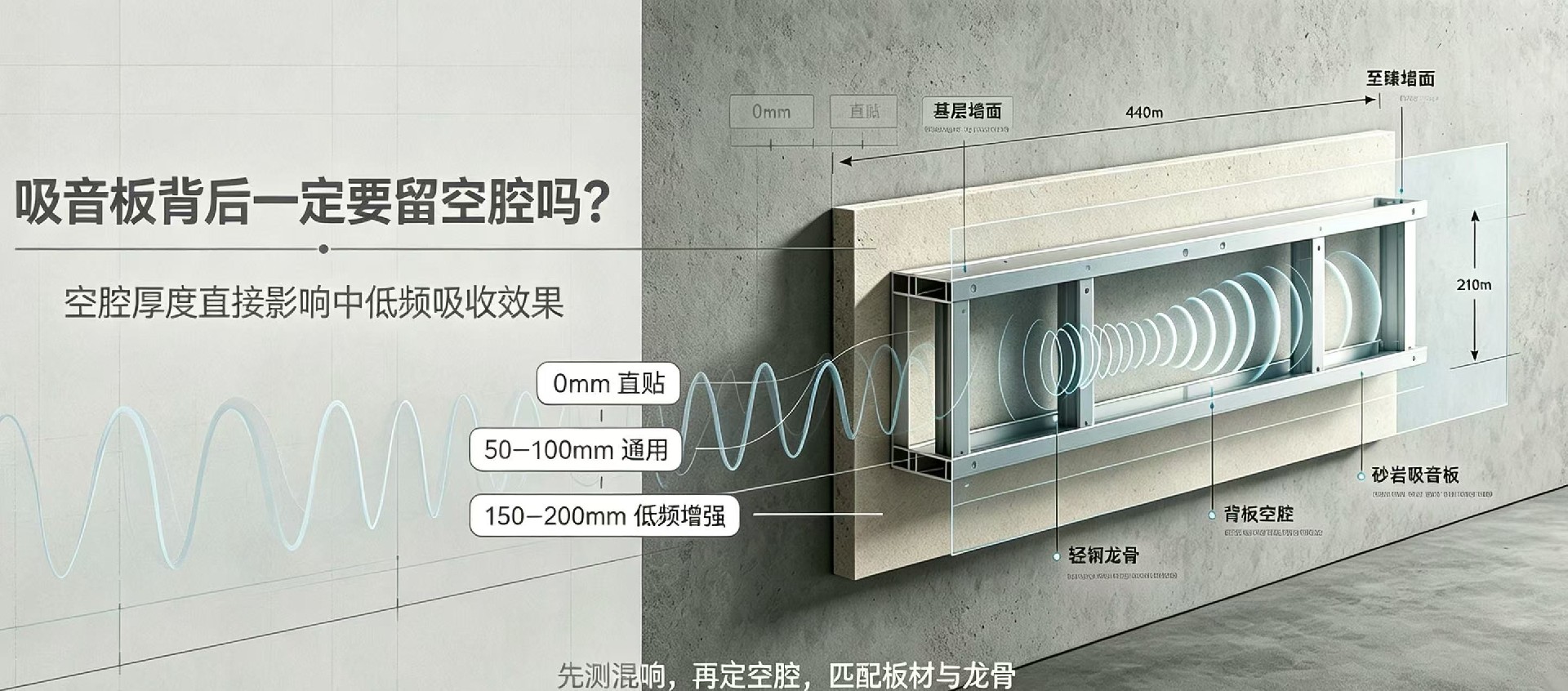 吸音板背后一定要留空腔嗎？空腔留多厚才算夠？